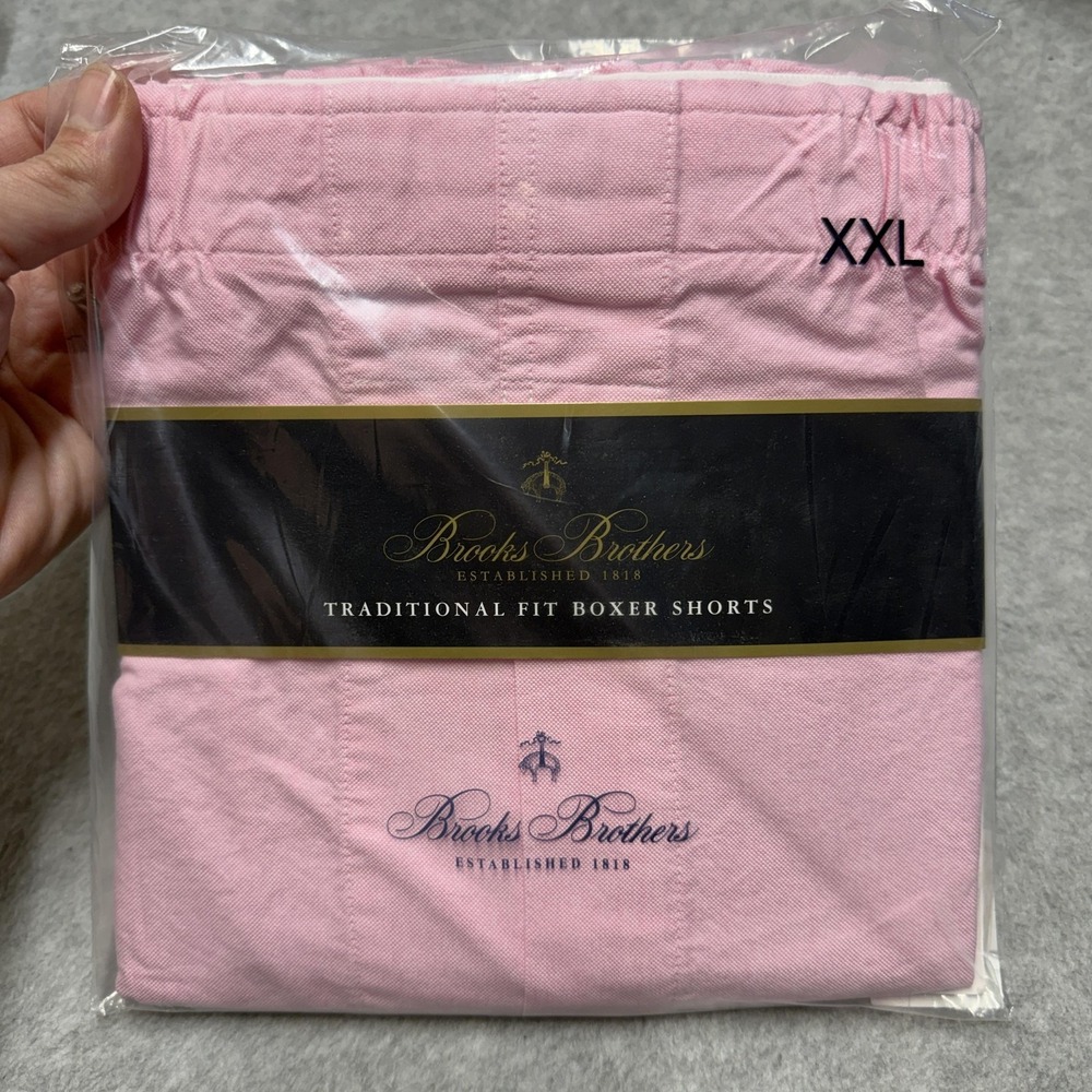 Brooks Brothers Boxer Shorts Mens 2XL Pink Traditional Fit Cotton Underwear